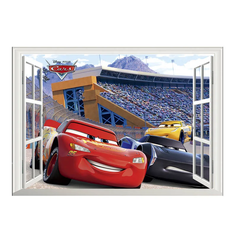 Disney cartoon McQueen Автомобильная наклейка гоночная Автомобильная наклейка с окном