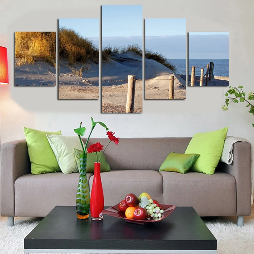 Unframed Printed Lakeside Scenery Painting On Canvas Living Room