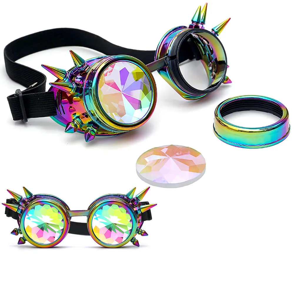 

2018 Kaleidoscope Colorful Glasses Women High Quality Rave Festival Party EDM Sunglasses Diffracted Lens Fashion Female VE11