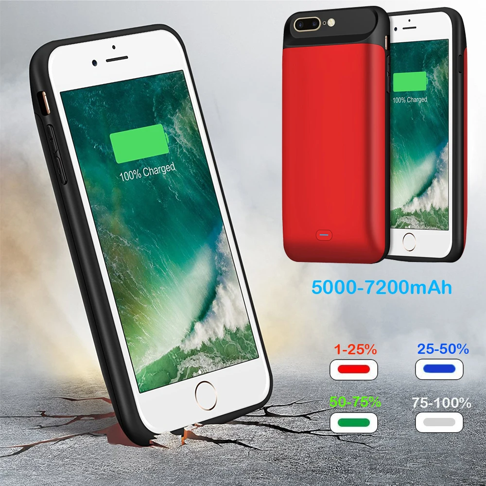 Внешний 5000-7200 мАч Умный Магнитный чехол-бампер из ТПУ для iPhone 6 6S 7 8 Plus X 10