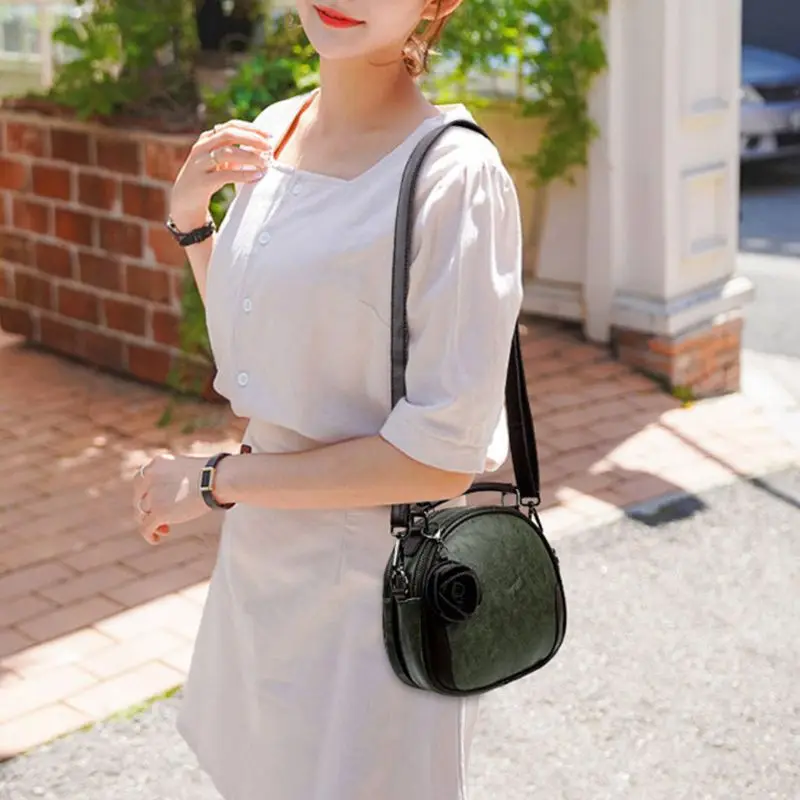 Для женщин дамы Ретро цветок Crossbody сумка кожаная сумка Топ ручка сумки