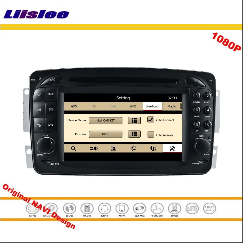 Excellent Liislee For Mercedes Benz M / ML W163 1998~2002 Car Radio CD DVD Player GPS Navigation 1080P HD Screen System Original With Aux 3