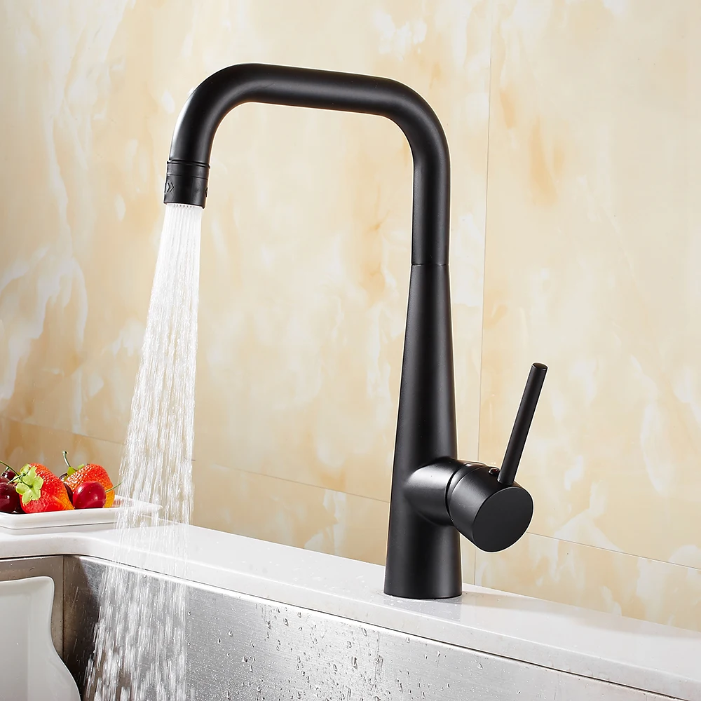 

Modern Kitchen Faucet 360 Degree Rotation Rule Shape Curved Kitchen Mixer Tap Single Lever