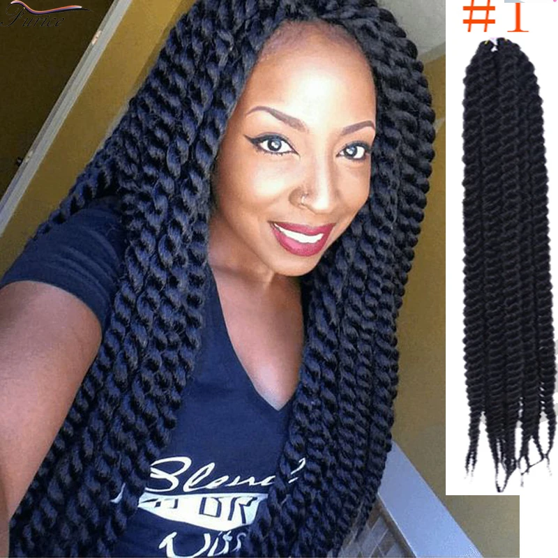 Long Havana Mambo Twist Crochet Hair Extensions 18 Inch Freetress Braid Jumbo Afro Braids |