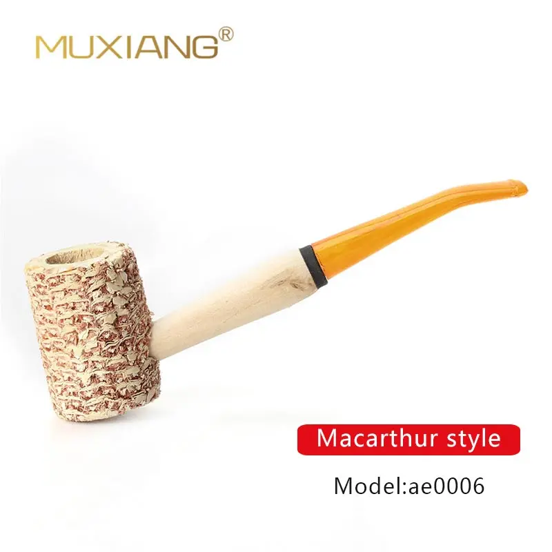 

1 Pcs Macarthur style Large size Corn Cob Tobacco Pipe with yelle acrylic Mouthpiece Wooden Stem Smoking Pipe ae0006