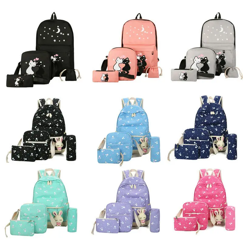 

4PCS Waterproof Girl School Bags For Teenagers Backpack Women Shoulder Bags UK Support wholesale
