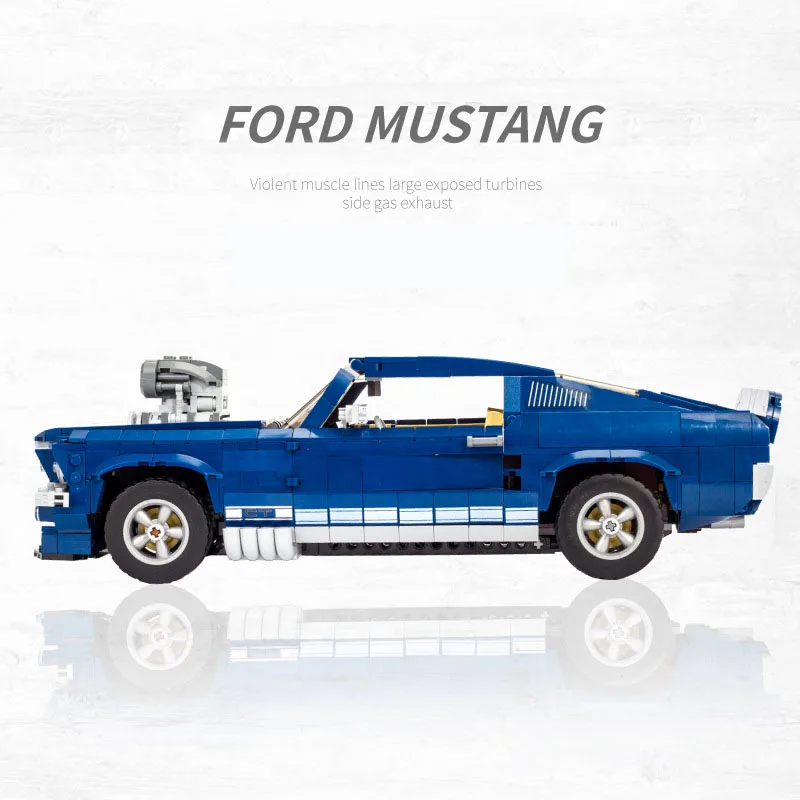 

With light Ford Mustang Building Blocks Technology Series Compatible lepind DIY Car Model Gift for Children
