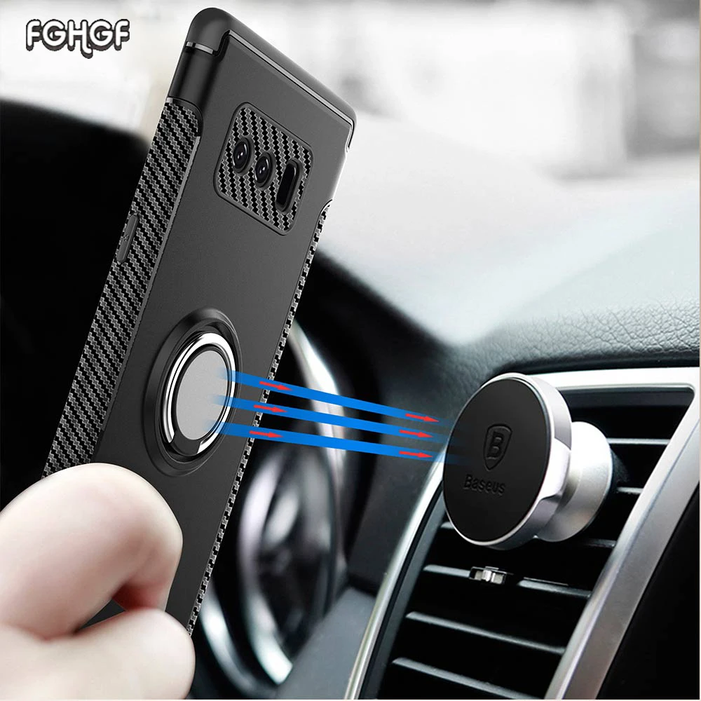 

Sansung Phone Case For Galaxy Note 8 9 Cover FGHGF Fashion Adsorbable Magnetic Ring Armor Back Coque Soft TPU Anti-drop Crate
