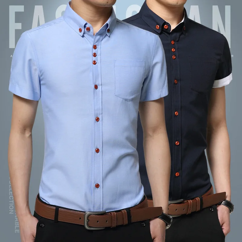 men's solid color short sleeve shirts