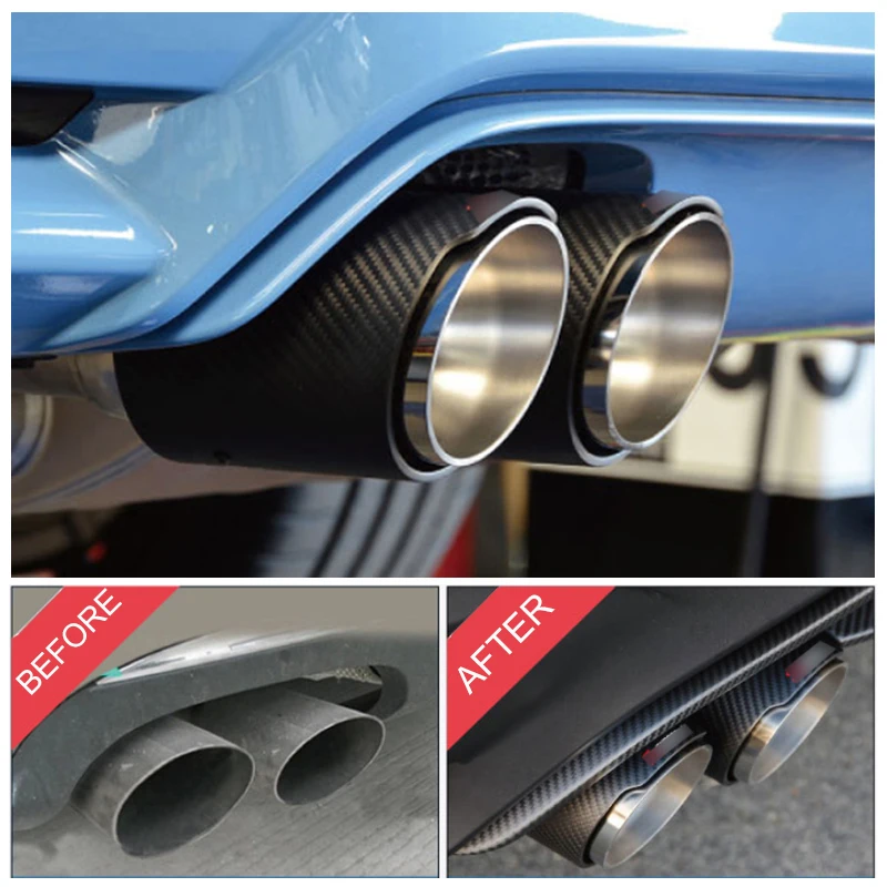 Универсальный автомобильный Akrapovic двойной выхлопной трубы прямой край углеродного волокна+ нержавеющая сталь двойной глушитель наконечник для автомобиля аксессуары