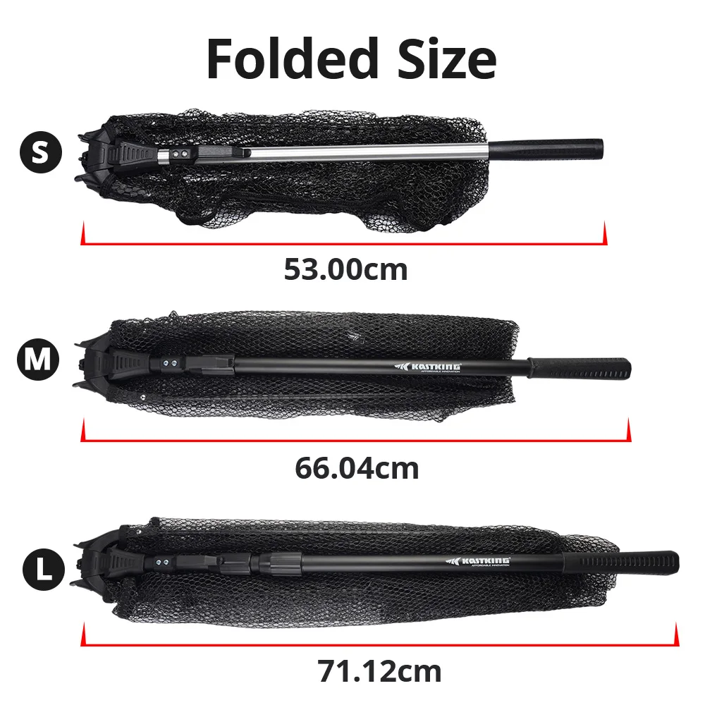 KastKing 90 см, 160 см, 210 см Складная рыболовная сеть Выдвижная телескопическая ручка Полюс из алюминиевого сплава супер большой складной сачок для ловли