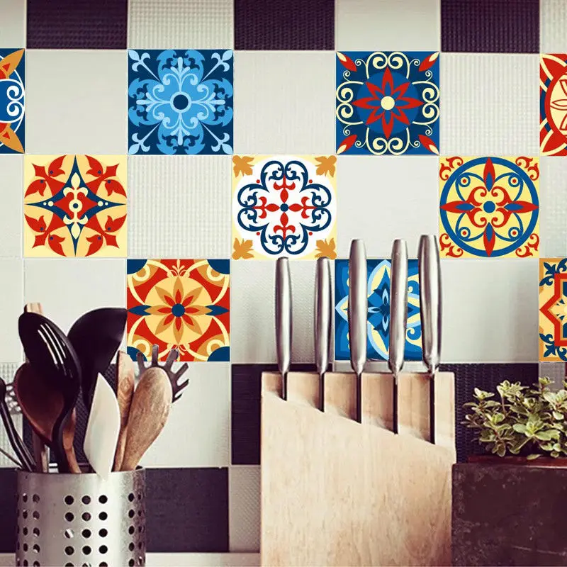 

20PCS DIY TRADITIONAL TRANSFER SELF-ADHESIVE BATHROOM KITCHEN WALL TILE STICKER