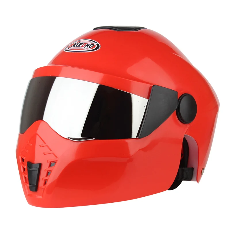 Унисекс moto rcycle измененный шлем casco модульные шлемы полное лицо двойной козырек capacete de moto Женские винтажные шлемы - Цвет: red