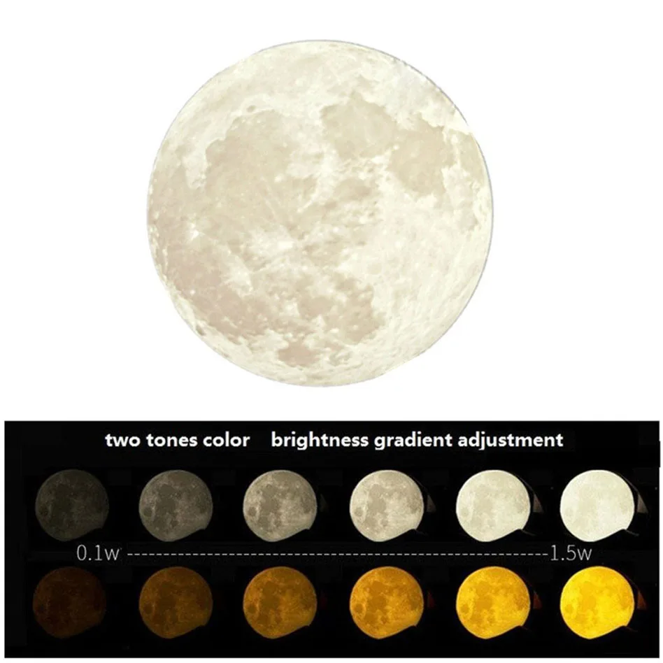  Night Light 3D Printing Moon Star Lamp Lunar USB Charging Night Light Touch Control Brightness Two  - 32827253197