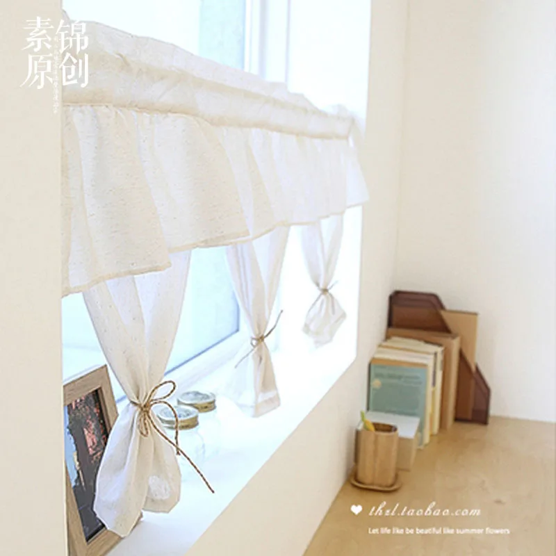 Small curtain fabric curtain partition Korean fresh garden decorative