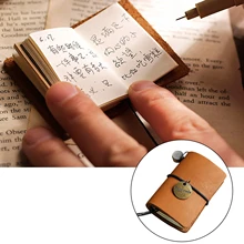 5x2x3.7cm Mini Portable Refillable Notebook Vintage Retro Leather Notepad Decoration for Children Diary DIY Craft Toys Supplies