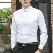 Весенняя белая рубашка мужская с длинным рукавом обычная повседневная черная рубашка с коротким рукавом дюймовая Деловая одежда