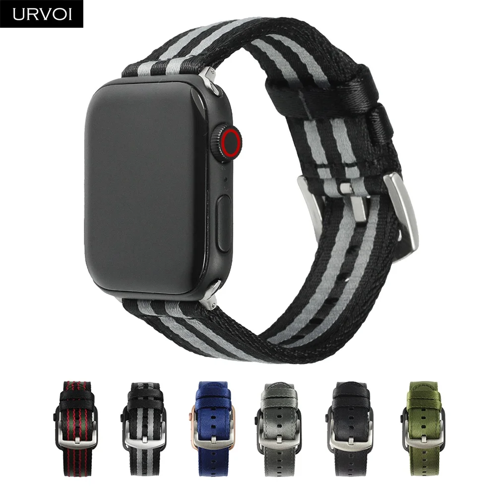 Ремешок URVOI для apple watch series 6 SE 5 4 3 2 NATO сменный Прочный Плетеный Нейлоновый браслет