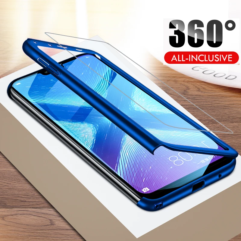

360 Case for Huawei Honor 20 Pro 8X 8C 8A 8S Full Cover PC Case for Huawei Y9 Prime 2019 P Smart Z P20 P30 Lite With Glass Shell
