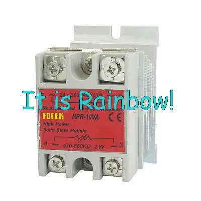 

Free Shipping Single Phase Solid State Relay HPR-10VA 10A 470-560Kohm 2W 24-380V w Heat Sink