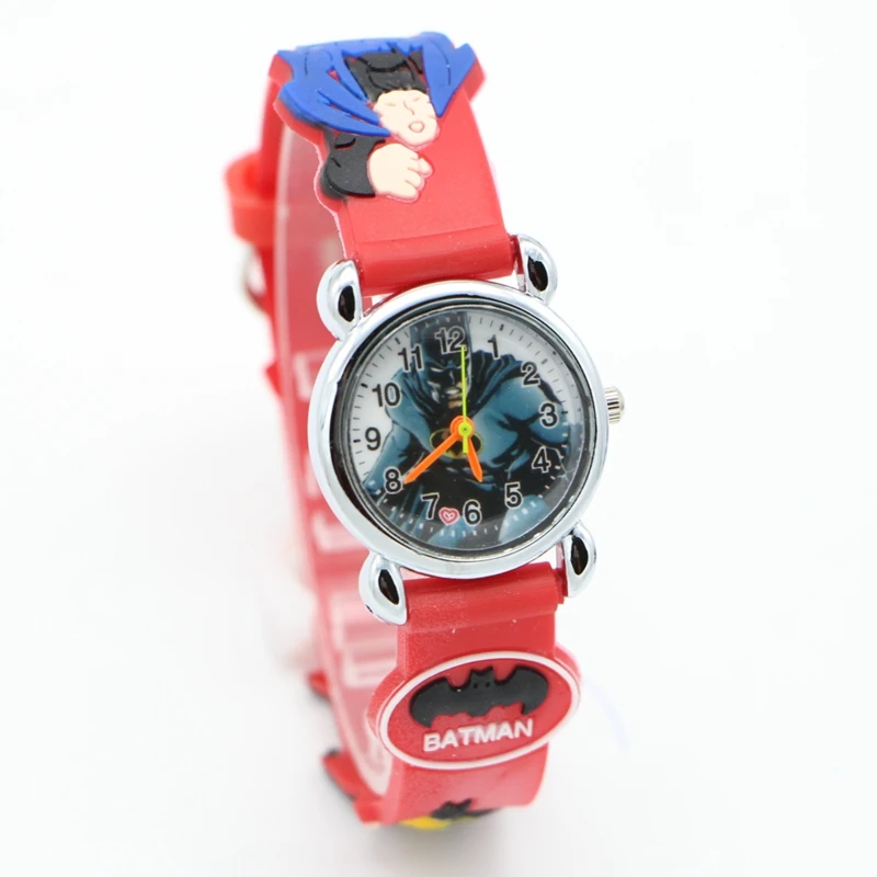 Hot sale fashion Batman Children's cartoon watches purses Students Kids  silicone quartz watch cute boy wristwatches