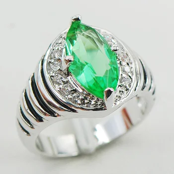 

Peridot White Crystal Zircon Women 925 Sterling Silver Ring F950 Size 6 7 8 9 10