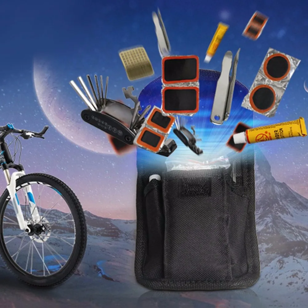 Набор инструментов для ремонта велосипедных шин, Набор сумок, Мультитул, велосипедный сервис, складной шестигранный ключ, инструмент для велосипеда, портативное оборудование для верховой езды w