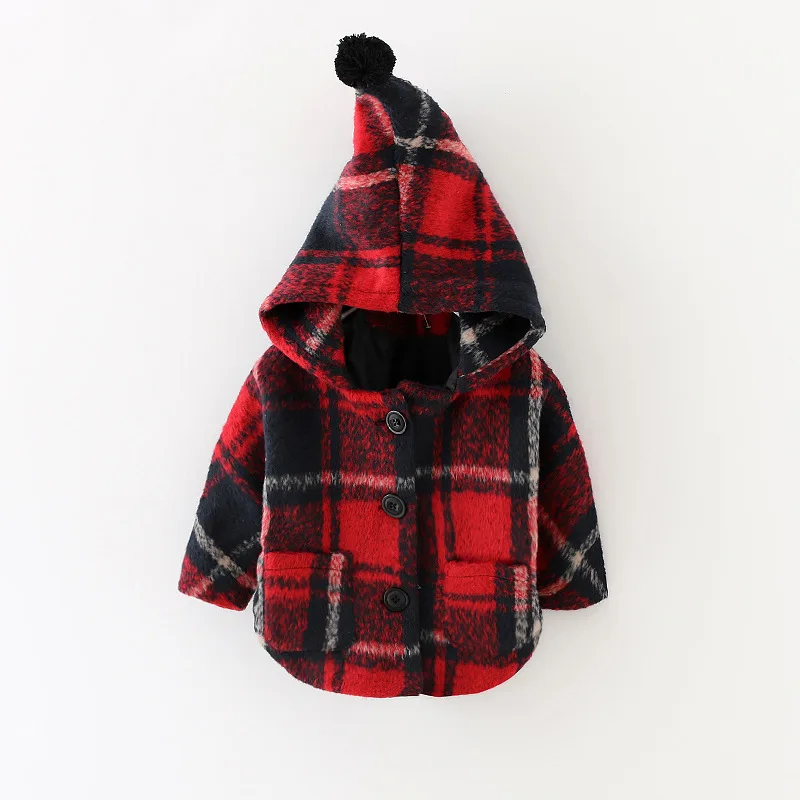 

Girls parka children's winter jacket Christmas plaid fleece jacket for girls boys winter jacket kids jacket warm kids clothes