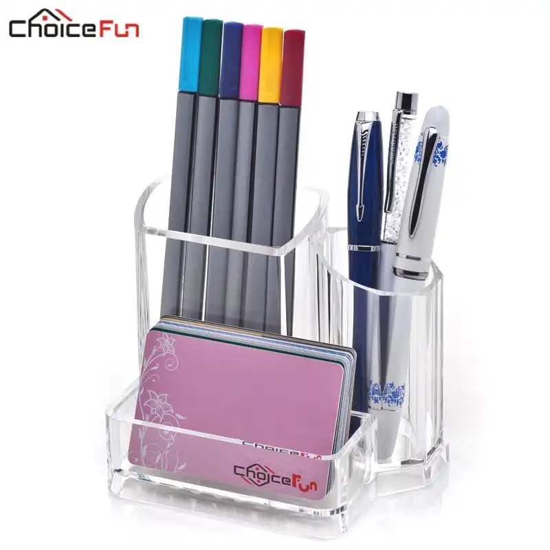 Choicefun Cute Acrylic Stationery Pencil Pen Card Holder Office
