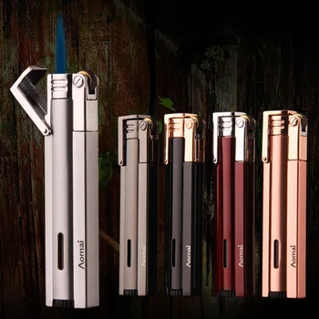 

Compact Jet Lighter Gas Torch Turbo Flint Lighter Strip Windproof Metal Cigar Lighter 1300 C Butane Lighter Gadgets For Man