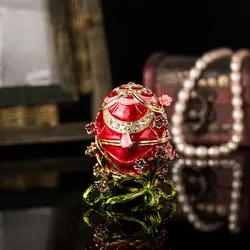 Qifu Ручной Работы Красочный цветочный стиль пасхальное яйцо металлический материал коробка для ювелирных изделий