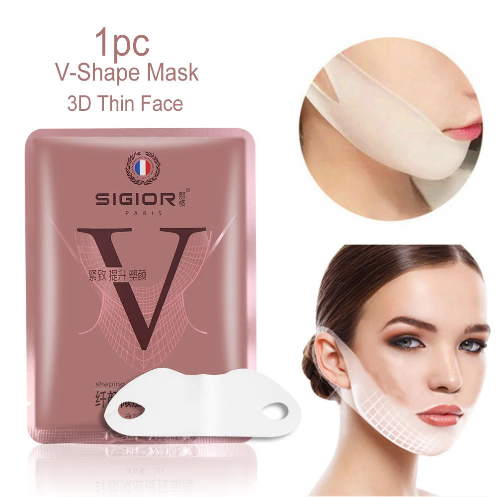 

1pc V-Shape 3D Thin Face Mask Slimming Lifting Firming Fat Burn Compact Double Chin V-line Facial Mask Eliminate Edema Face Care