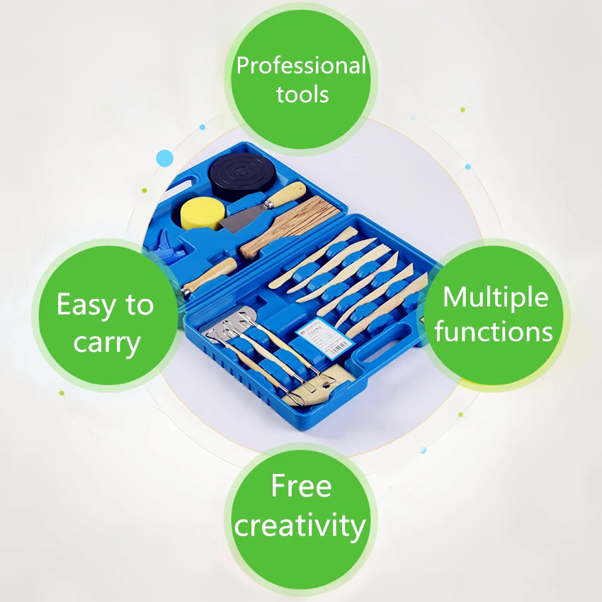 DIY Professional Fimo Tools Soft Polymer Clay Wood Carving Tools Sculpture Slime Gadget Charm Model Bag Kit For Art Students DIY Professional Fimo Tools Soft Polymer Clay Wood Carving Tools Sculpture Slime Gadget Charm Model Bag Kit For Art Students