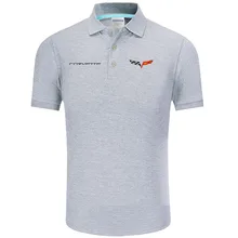 Высокое качество Chevrolet corvette логотип поло классический бренд мужские рубашки поло мужские повседневные однотонные с коротким рукавом хлопковые рубашки-поло