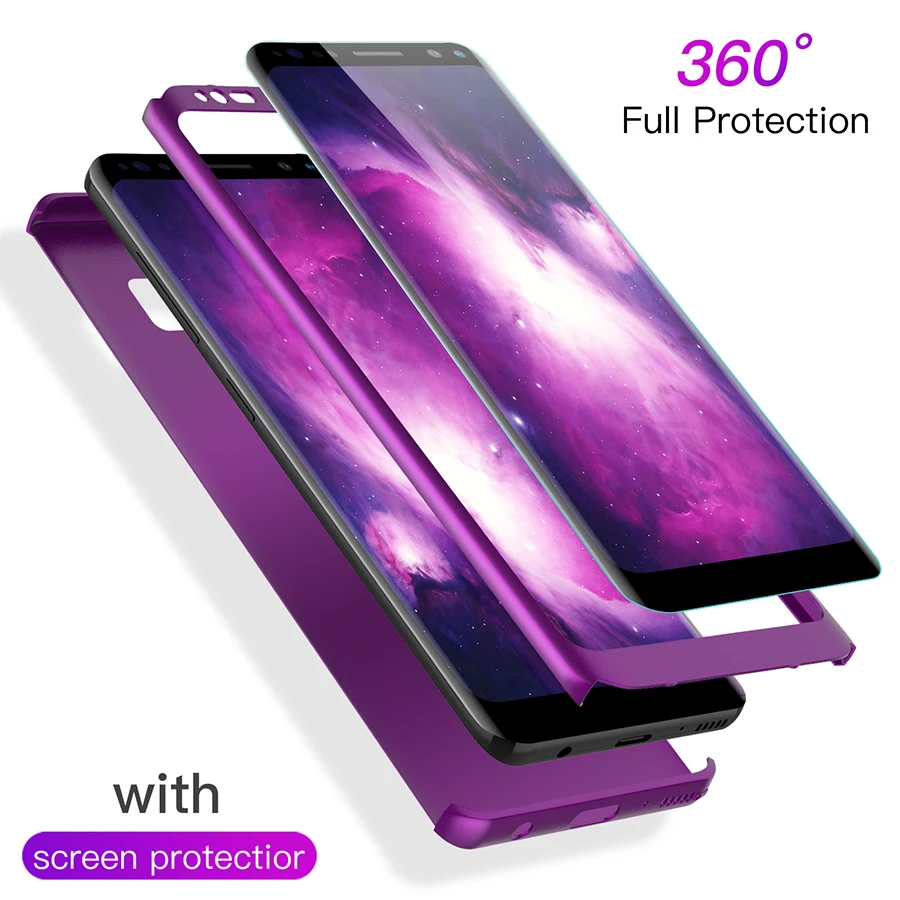 

360 Full Cover Phone Case For iPhone X 8 6 6s 7 Plus PC Protective Cover For iPhone XS Max XR X 7 Case Cover With Glass