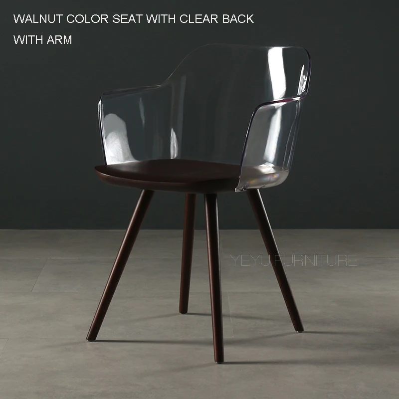 walnut clear arm chair 2