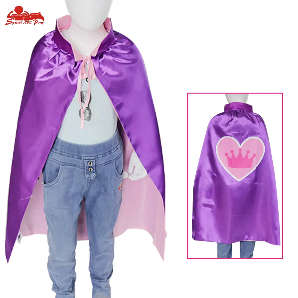 SPECIAL 70*70 cm Girls Princess Queen Cape With Mask Crown Fancy Cloak
