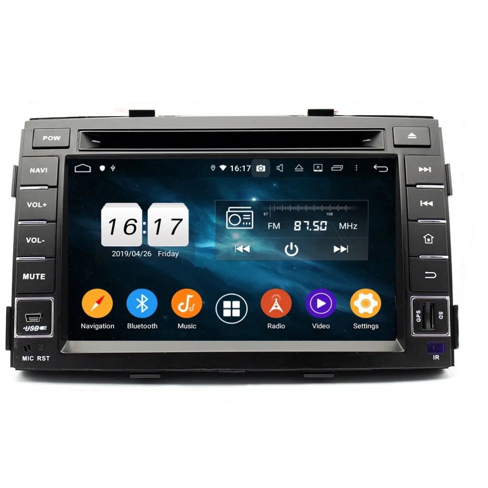 Excellent DSP Android 9.0 Octa Core 7" Car DVD Head Unit for Kia Sorento 2011 2012 RDS Radio GPS 4GB RAM Bluetooth 4.2 WIFI USB 32GB ROM 3
