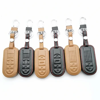 

2/4 Buttons Hot Sale Leather KeyChain Remotel Car Key Cover For Toyota Perodua Myvi Bezza /Daihatsu Tanto ZAD LA600S Protect Fob
