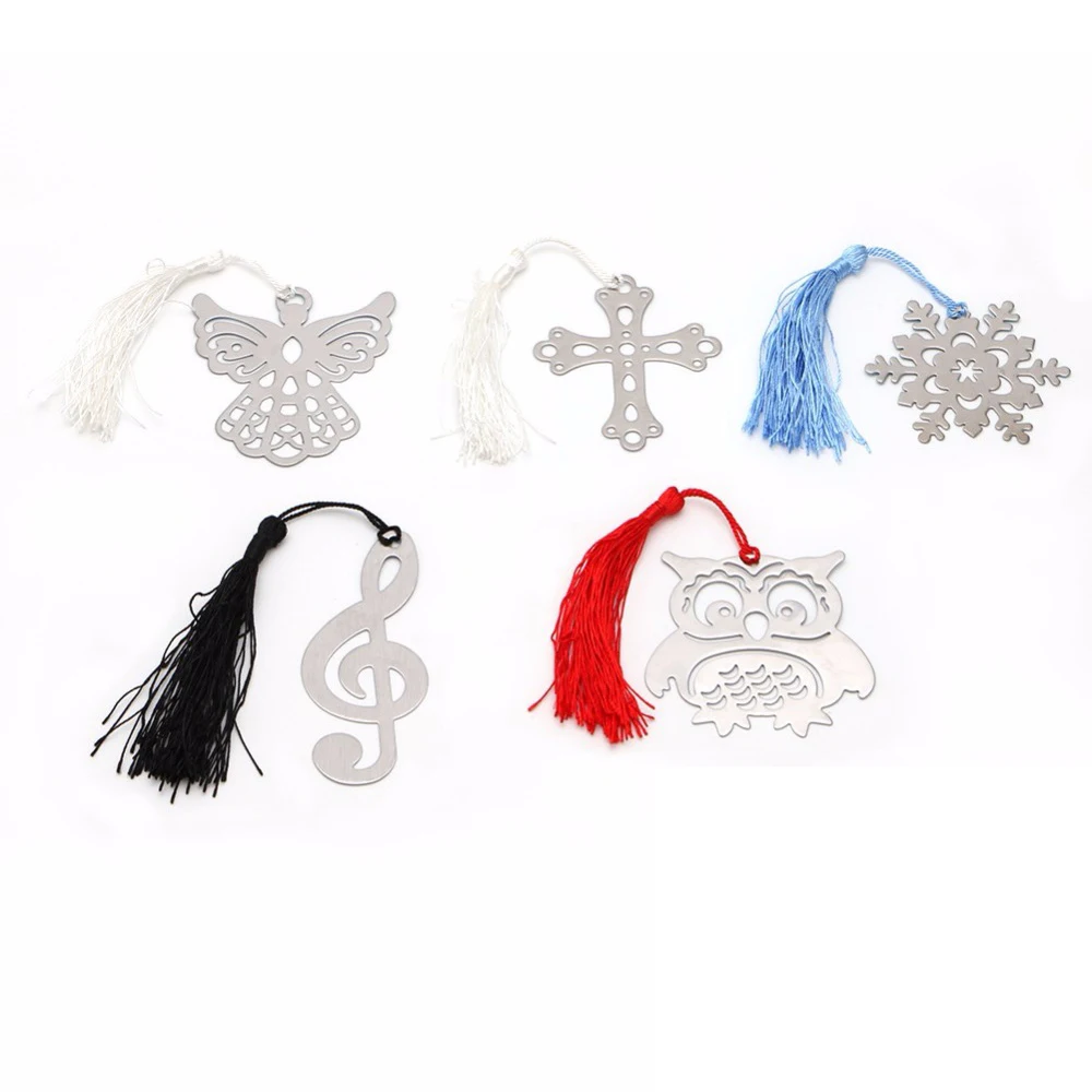1PC Mini Stylish Utility Bookmark Stationery Silver Color Metal Gift Bookmarks Office School Supplies