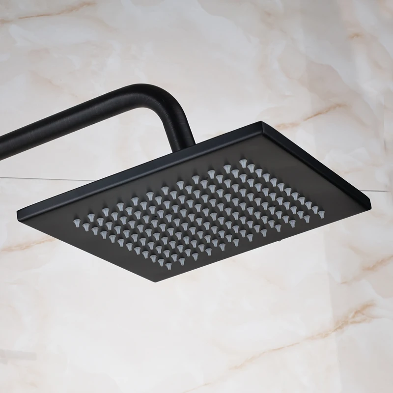 Бронзовая термостатическая 8 дюймовая Светодиодная насадка для душа с ручным