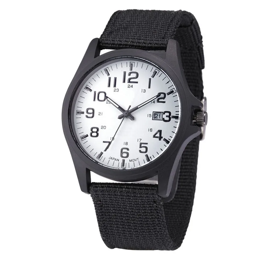 OTOKY Willby мужские тканевые часы календарь водонепроницаемые военные кварцевые наручные часы 161228 Прямая поставка