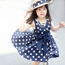 2018 Summer Polka Dot Girls Dress for 2 7y Baby Girls dress Point Dress Kids Wear