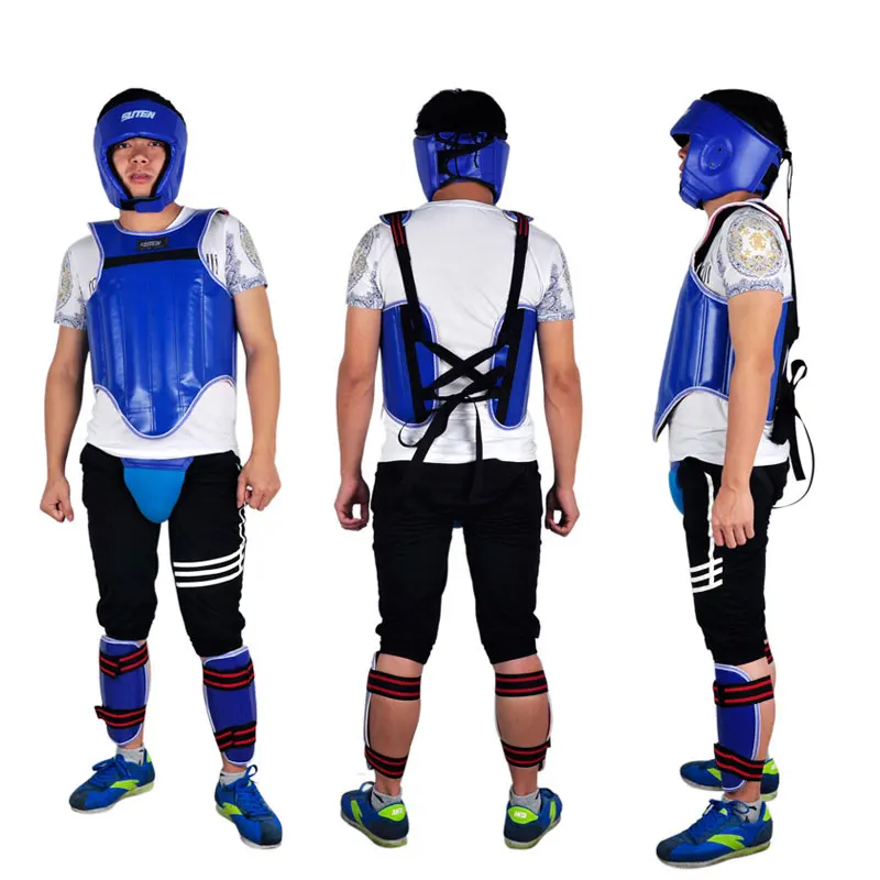 4pcs/Set Boxing Protective Gear PU Leather Sanda Training Equipment