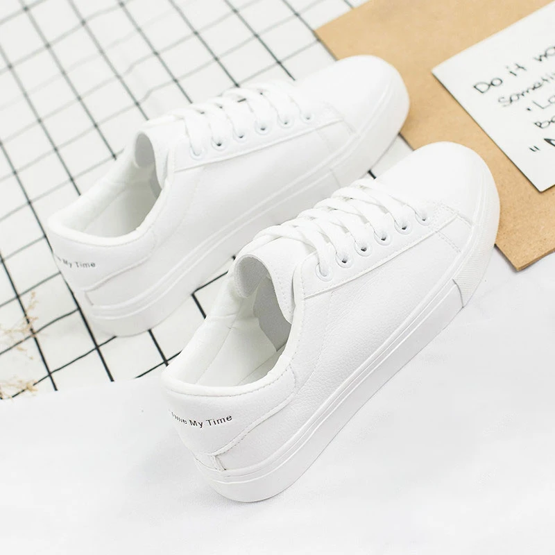 

Women Sneakers Fashion Breathble Vulcanized Shoes Woman Pu leather Lace up Casual White Tenis Feminino Zapatos De Mujer Shoes