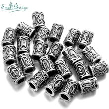 Anel viking vintage, barba, cabelo pequeno, acessórios pulseira diy, charme, cor prata, anel, tubo de contas de metal, fonte c24