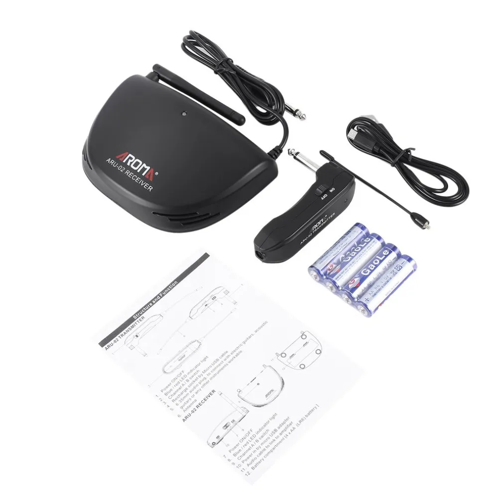 

Aroma UHF Wireless USB Rechargeable Digital Audio Transmitter Receiver System Accessories For Guitar Ukulele