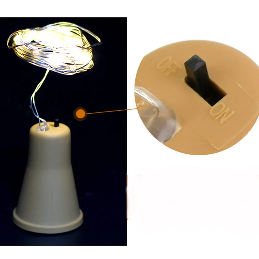 2 м 20LED гирлянда Солнечная пробка от бутылки вина медная проволока сказочные