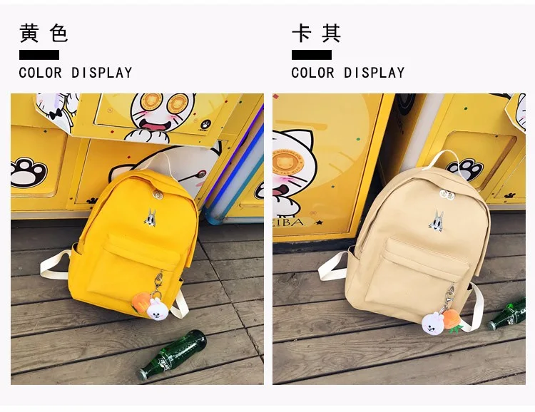 Новинка, Корейская версия, Холщовая Сумка, Harajuku, вышивка, кошка, сумка для студентов, мужские и женские рюкзаки, дорожная сумка