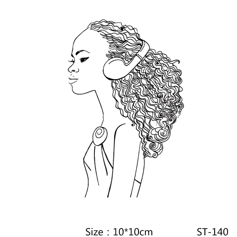 

AZSG Pretty African Girl Clear Stamps/Seals For DIY Scrapbooking/Card Making/Album Decorative Silicone Stamp Crafts